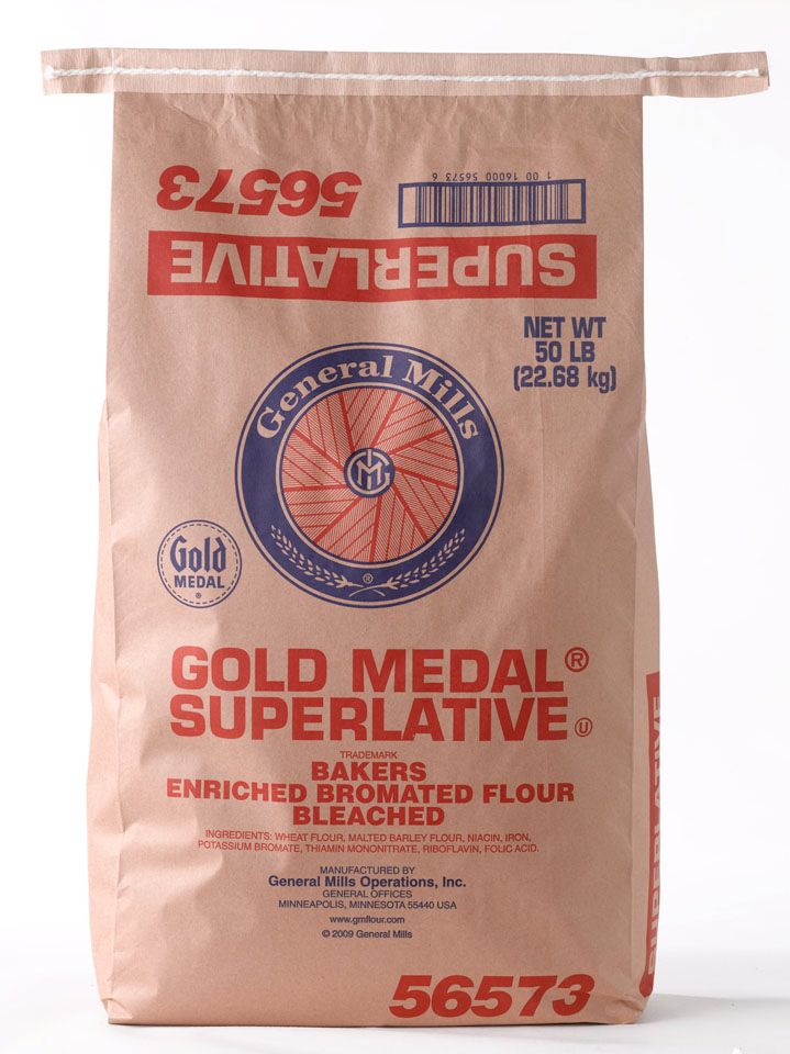 Gold Medal Bleached Bromated Enriched Malted Superlative Flour, 50 Pound