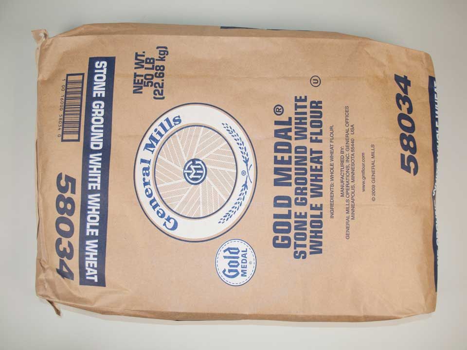Gold Medal Stone Ground White Whole Wheat Flour, 50 Pound