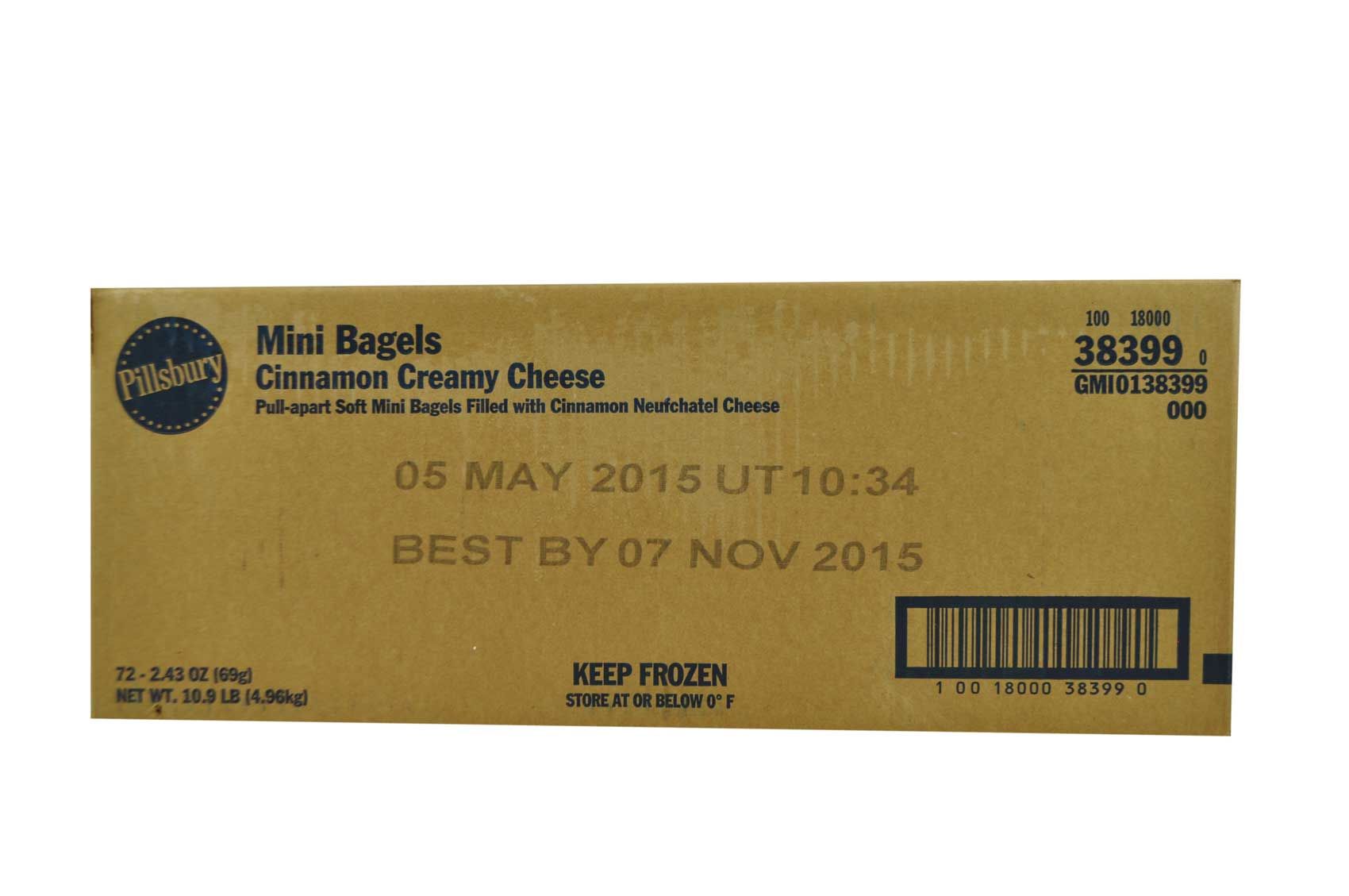 Pillsbury Mini Bagels, Cinnamon Creamy Cheese, 2.43 Ounce -- 72 Per Case