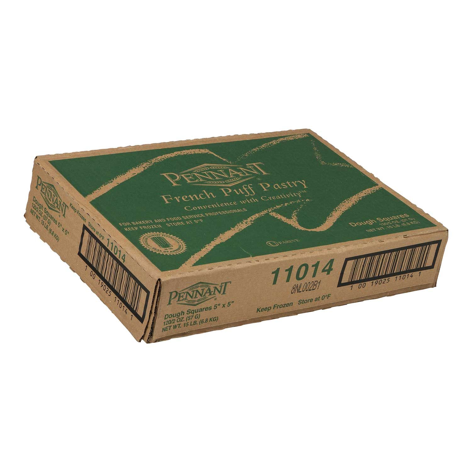Pennant Foods Square Flat Puff Pastry Dough, 2 Ounce -- 120 Per Case