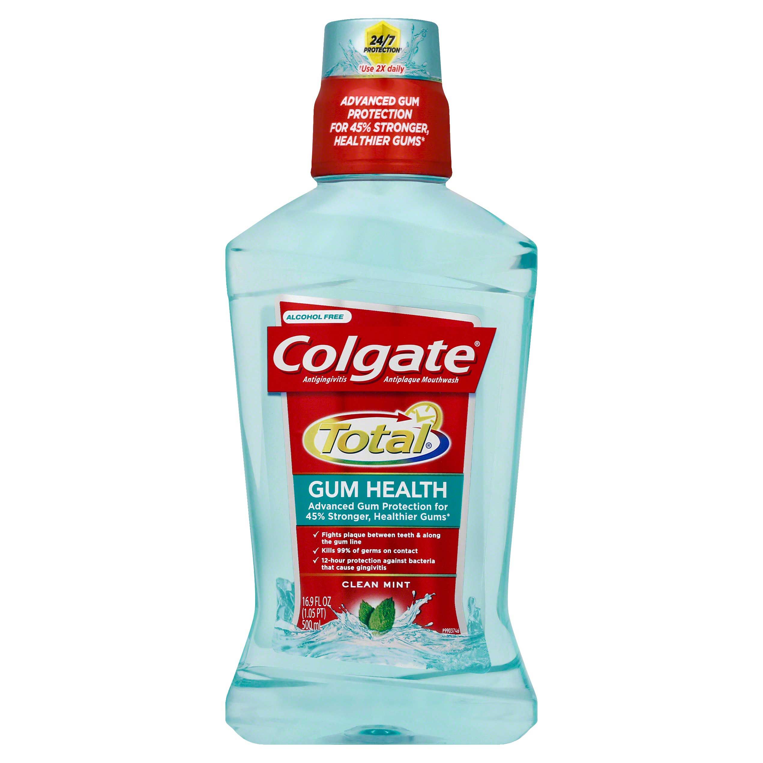 Colgate Total Gum Health Clean Mint Antiplaque Mouthwash, 500 Ml -- 6 Per Case