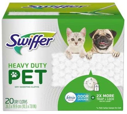 Swiffer Pet Heavy Duty Dry Sweeping Cloths, 20 Count -- 4 Per Case