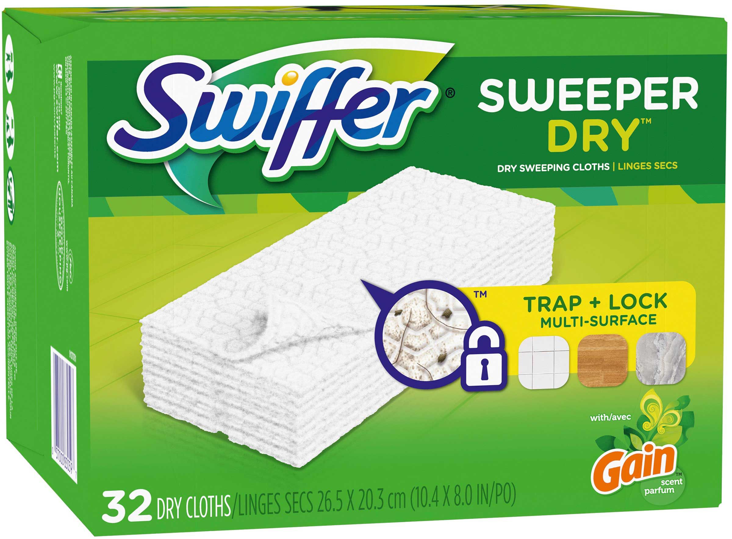Swiffer Sweeper Gain Dry Cloth, 32 Count -- 4 Per Case