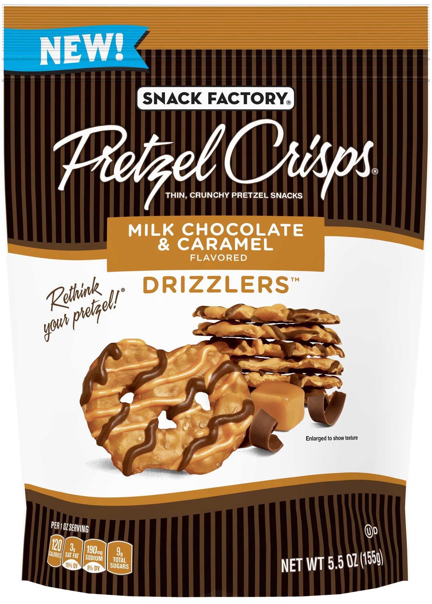 Pretzel Crisps Drizzlers Milk Chocolate Caramel Pretzel Snacks, 5.5 Ounce -- 12 Per Case