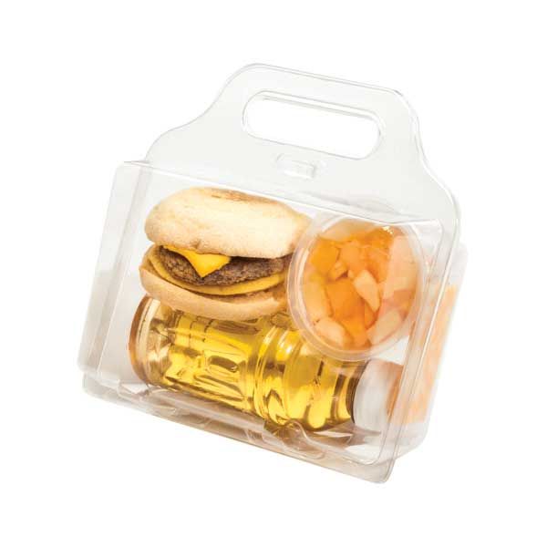 Par-pak Pet Plastic 1 Compartment Hinged Lid Carryout Container, 4 Inch -- 100 Per Case
