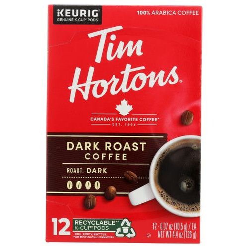 Tim Hortons Dark Roast Single-serve K-cup Coffee Pods, 4.44 Ounce -- 6 Per Case