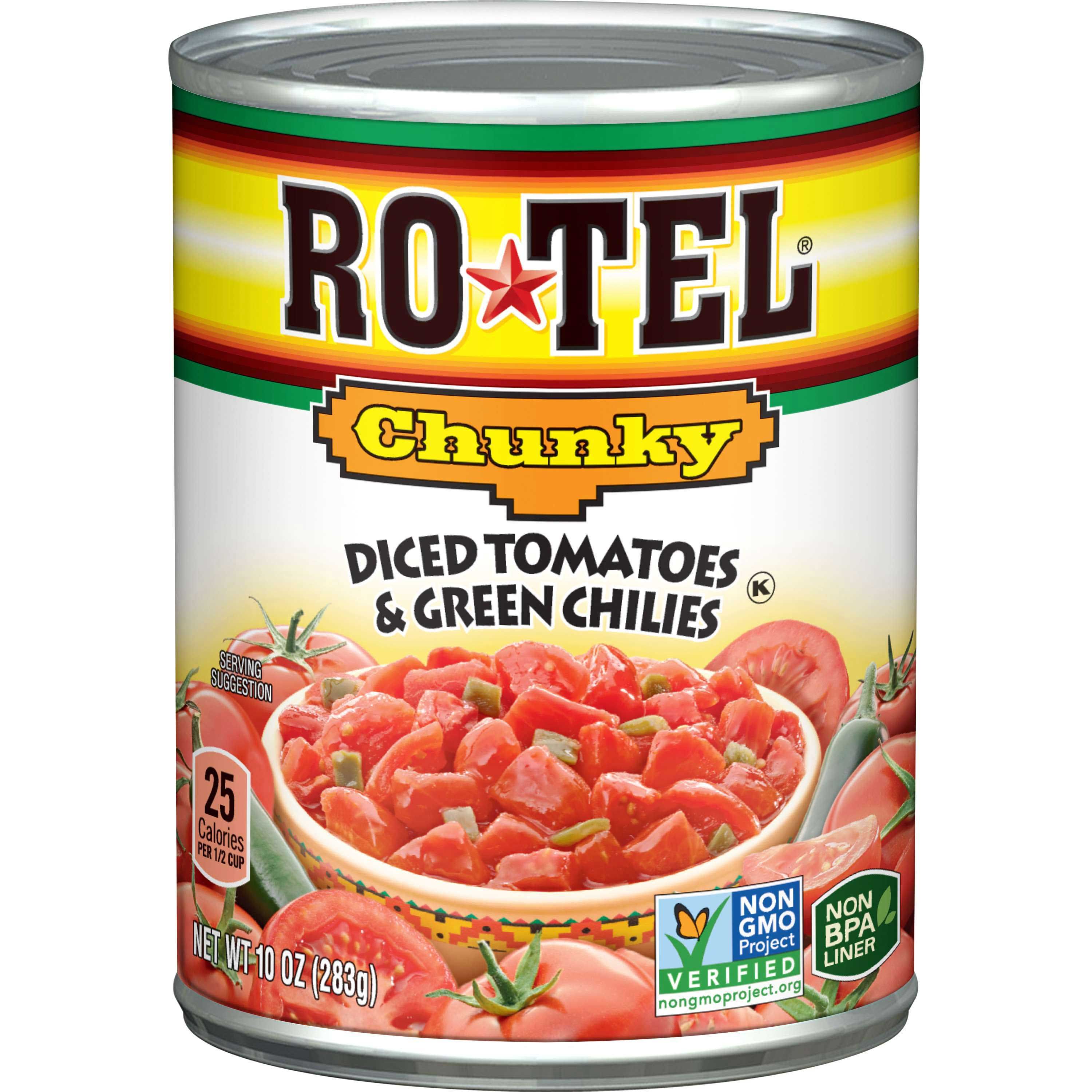 Ro Tel Chunky Diced Tomatoes And Green Chilies, 10 Ounce -- 12 Per Case