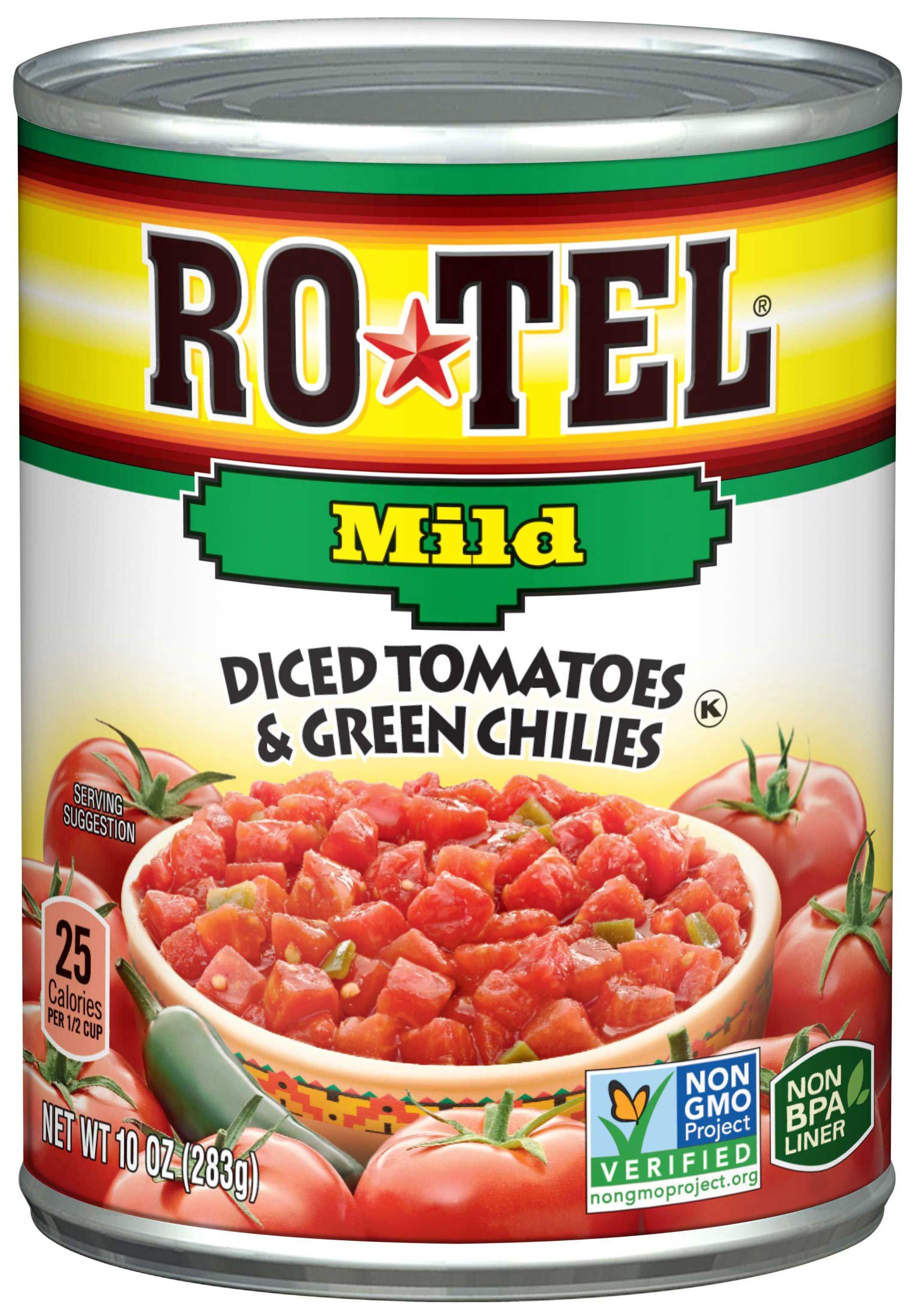 Ro Tel Mild Diced Tomatoes And Green Chilies, 10 Ounce -- 12 Per Case