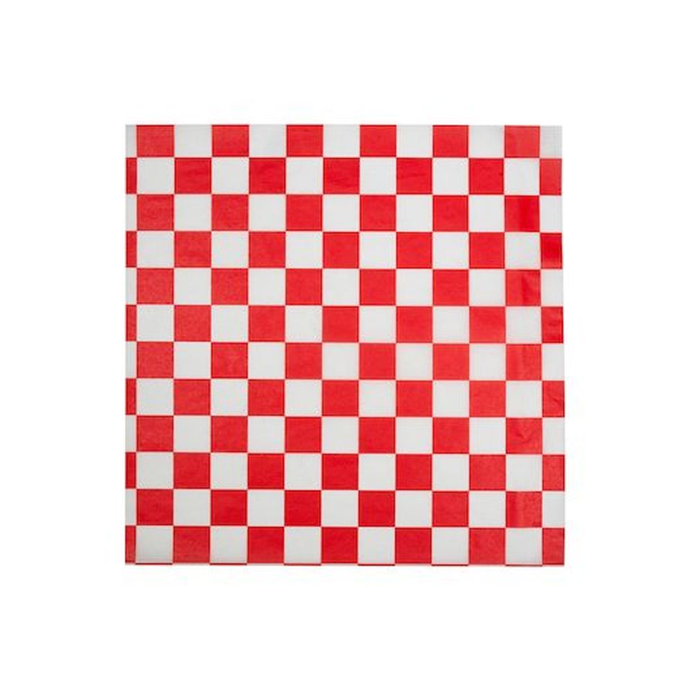 Durable Packaging 12 X 12 Inch Red Check Grease Resistant Flat Sheet, 1000 Count -- 5 Per Case