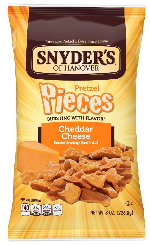 Snyder's Of Hanover Cheddar Cheese Pretzel Pieces, 8 Ounce -- 6 Per Case