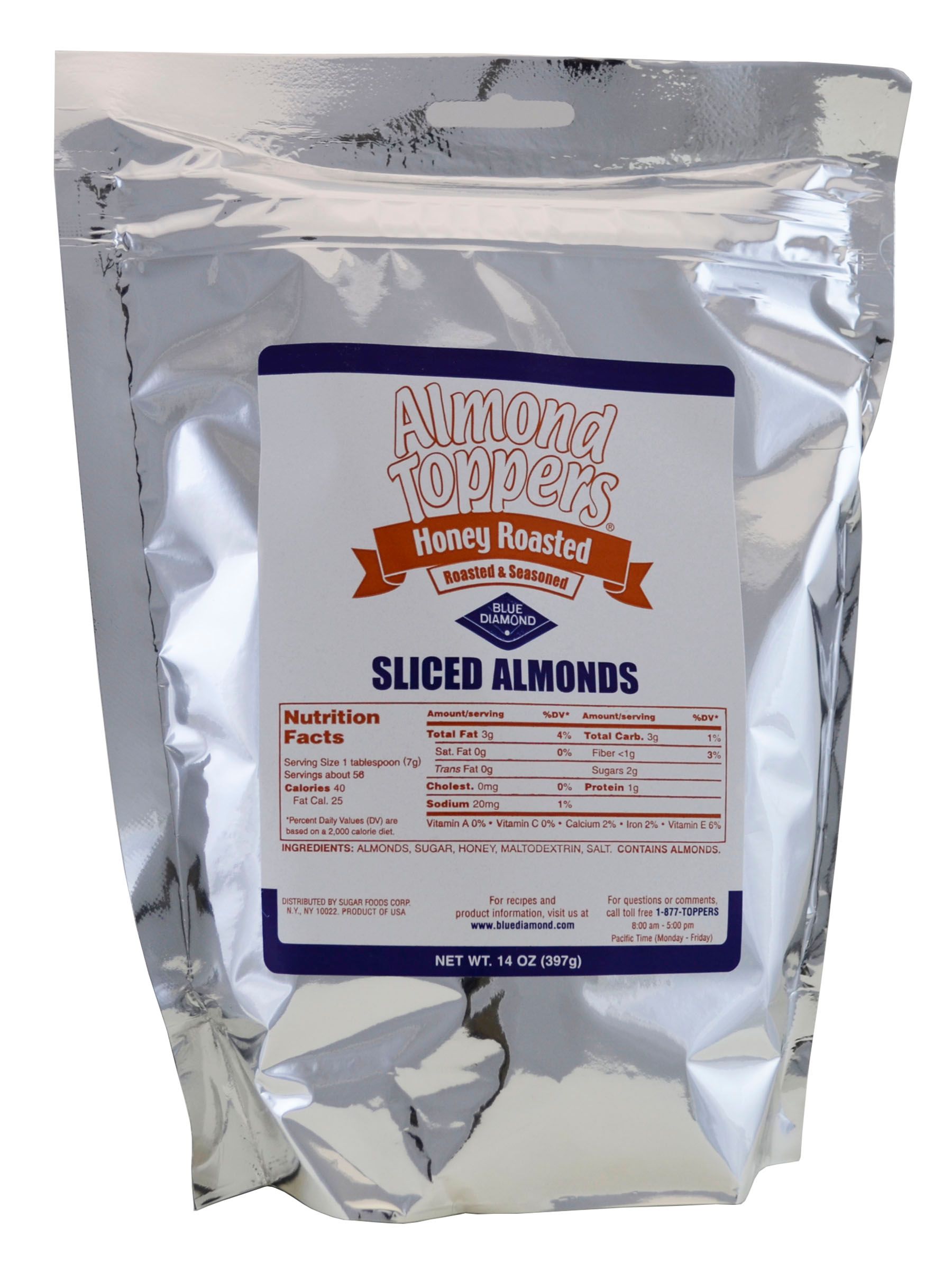 Blue Diamond Almond Toppers Honey Brown Sugar, 14 Ounce -- 10 Per Case