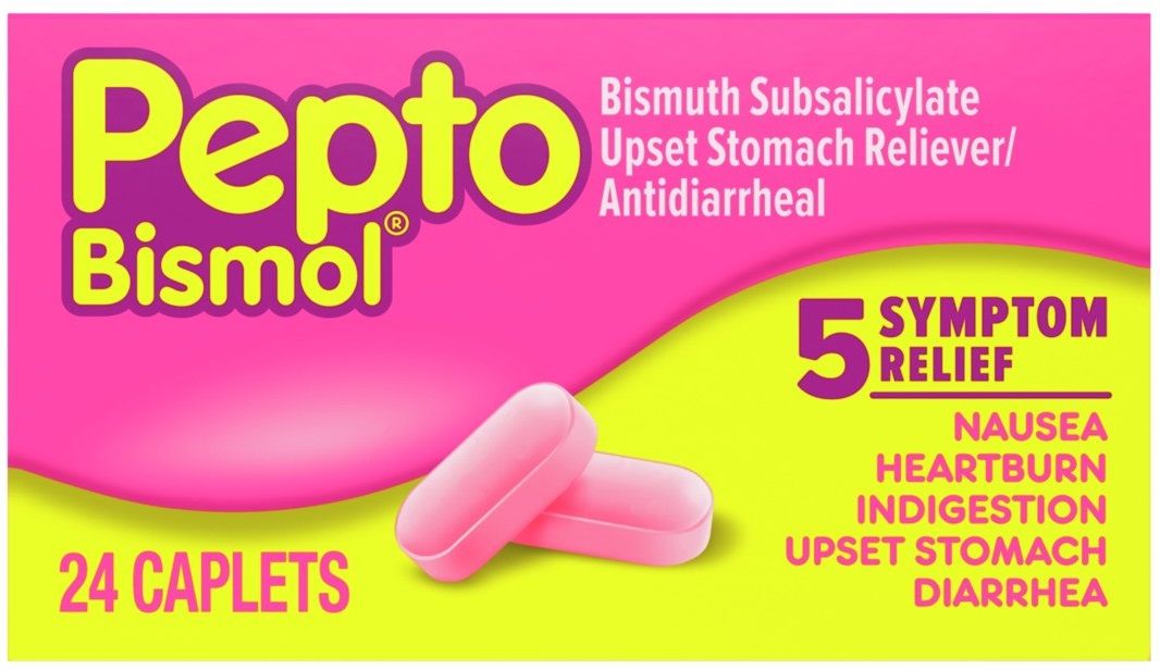 Pepto-bismol Original Five Symptom Digestive Relief Caplets, 24 Per Unit -- 24 Per Case