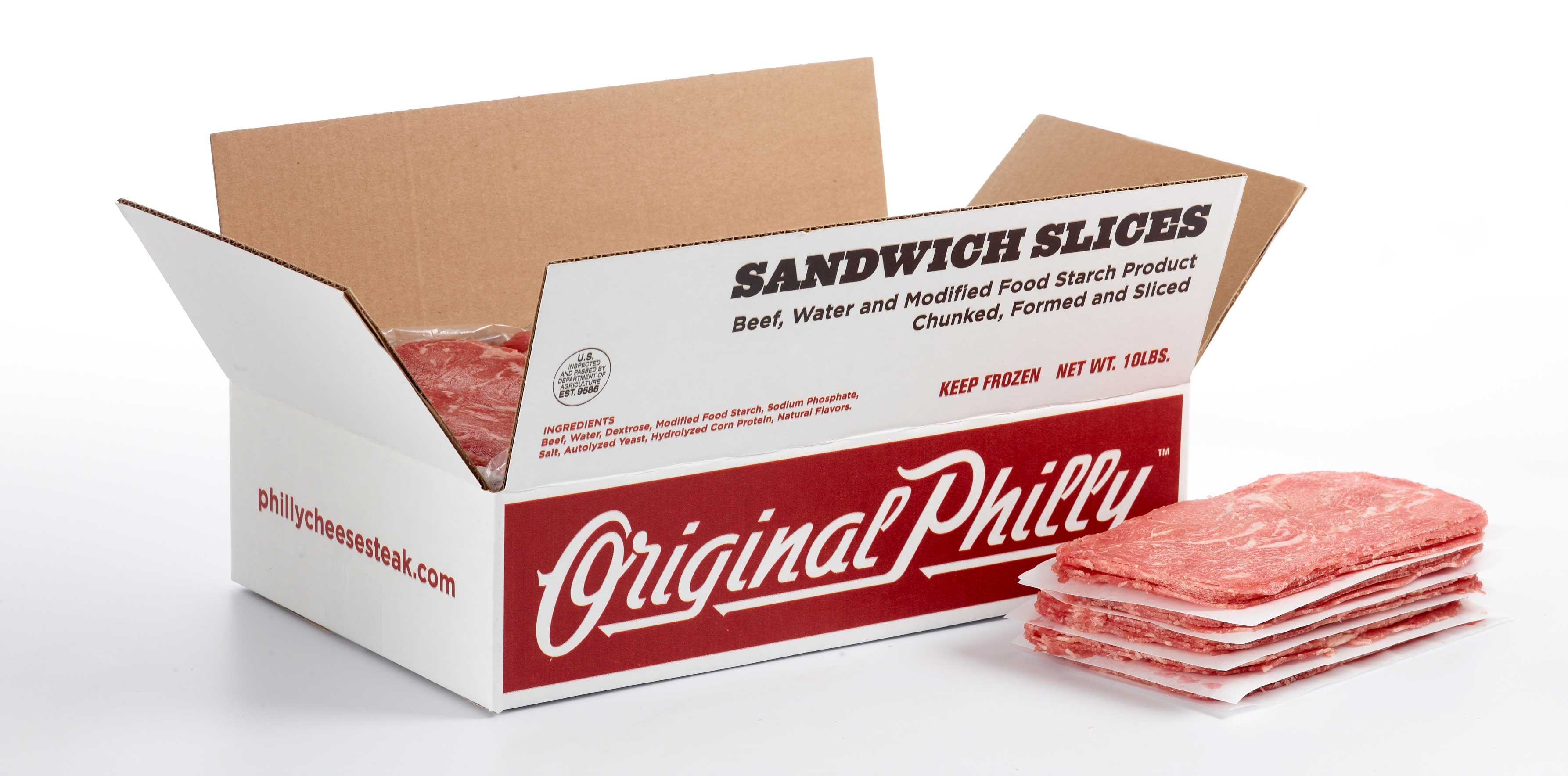 Original Philly Cheesesteak Ribeye Seasoned Beef Sandwich Slices, 4 Ounce -- 40 Per Case