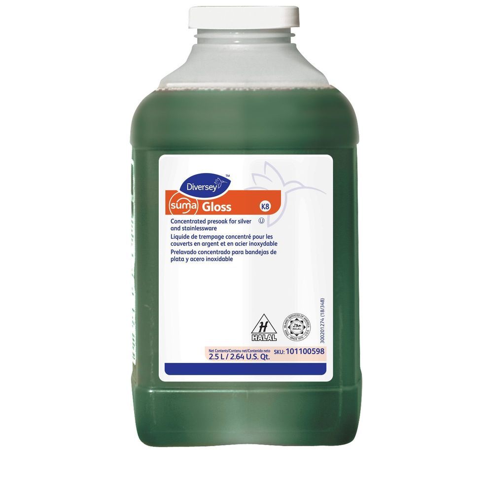 Suma Gloss K8 Presoak For Silver And Stainlessware, 2.5 Liter -- 2 Per Case