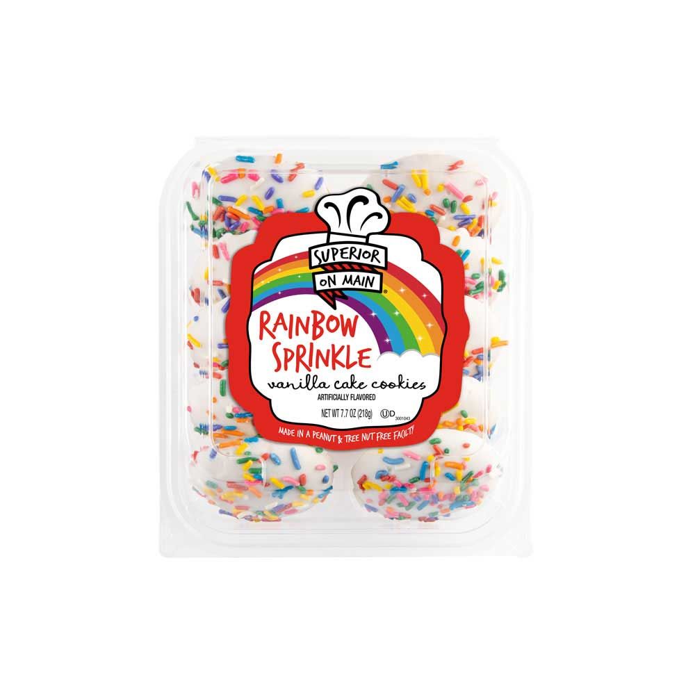 Superior On Main Rainbow Sprinkle Vanilla Cake Cookie, 7.7 Ounce -- 12 Per Case