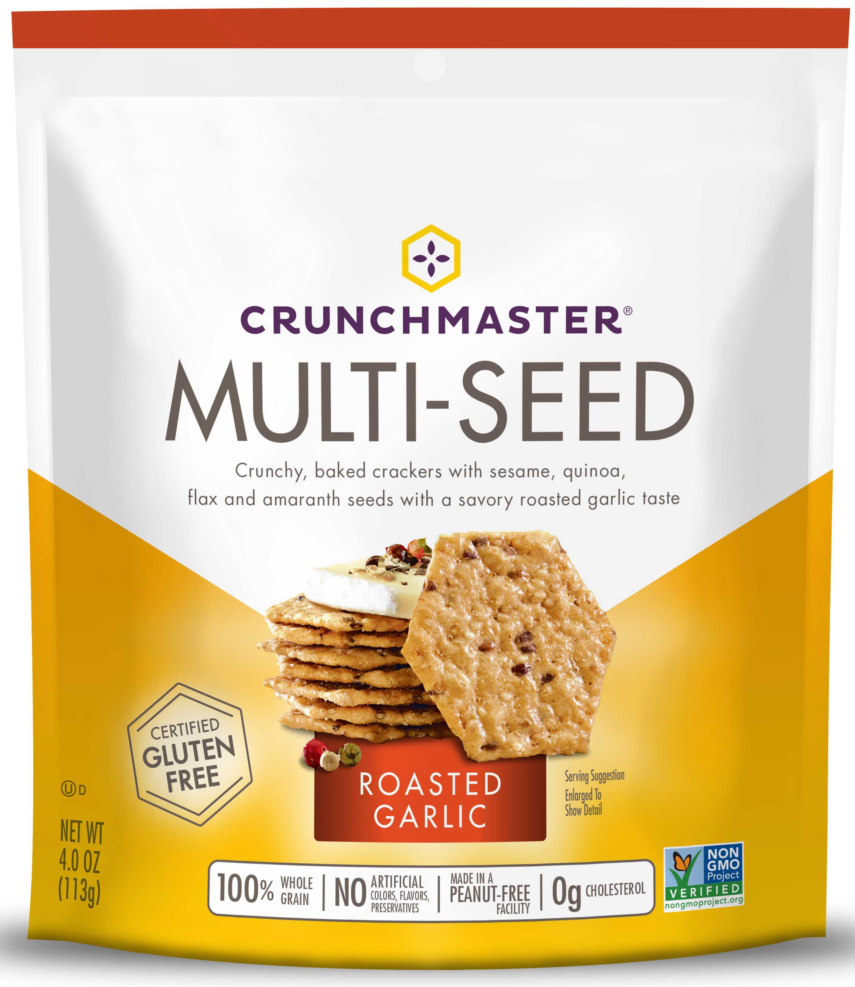 Crunchmaster Roasted Garlic Multi Seed Cracker -- 12 Per Case