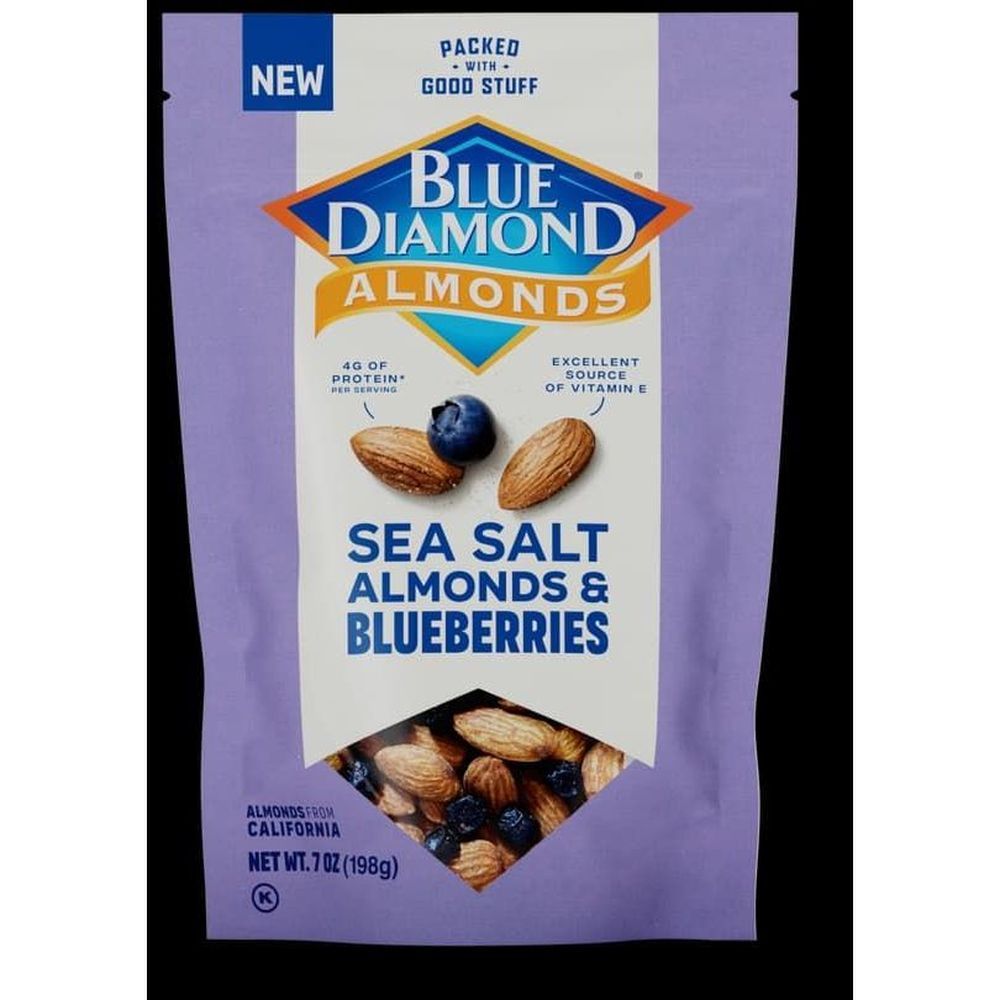 Blue Diamond Sea Salt Almonds And Blueberries, 7 Ounce -- 12 Per Case