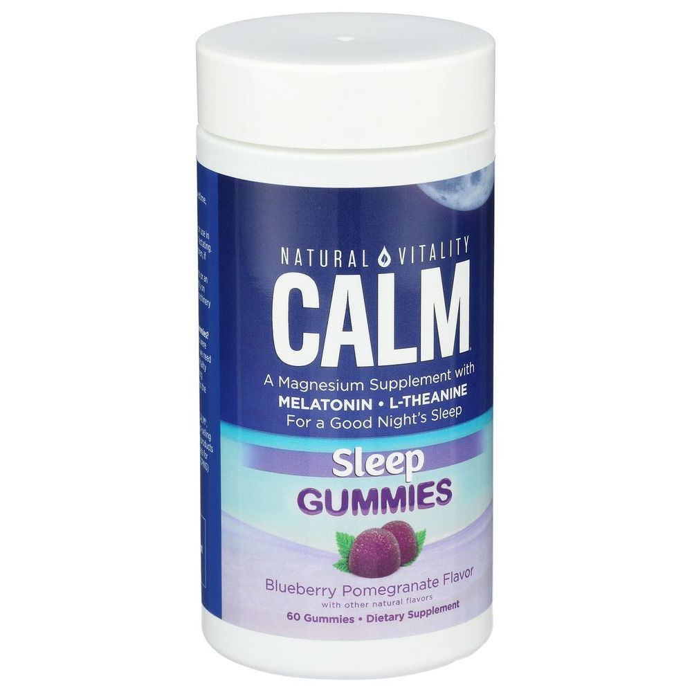 Natural Vitality Blueberry Pomegranate Calm Sleep Gummies, 60 Count