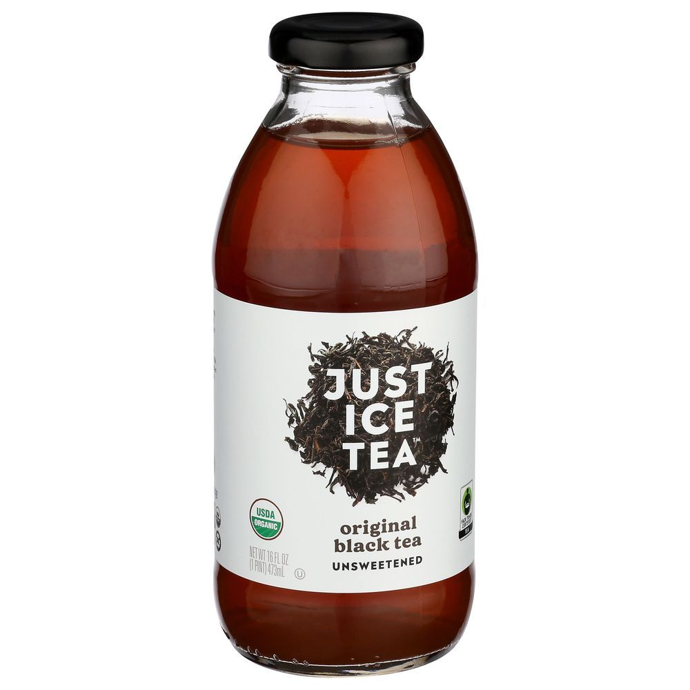 Just Ice Tea Organic Original Unsweetened Black Tea, 16 Fluid Ounce -- 12 Per Case