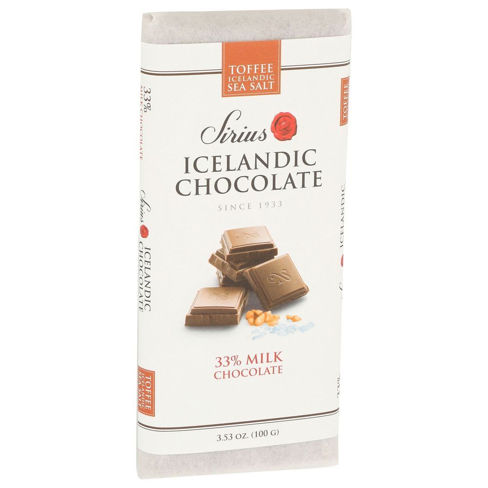 Sirius Icelandic 33 Percent Milk Chocolate Bar With Toffee Sea Salt, 3.53 Ounce -- 12 Per Case