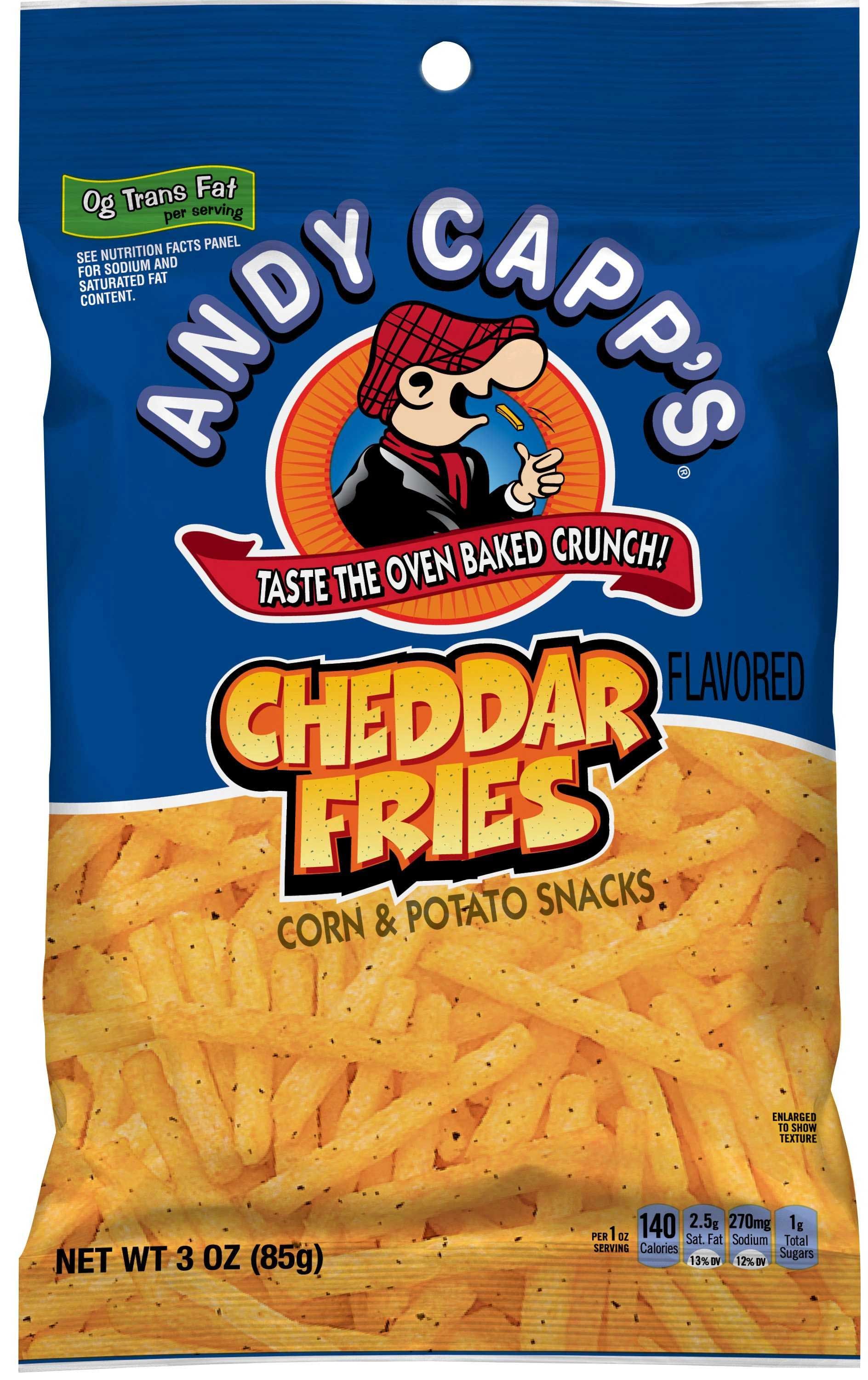 Andy Capp's Cheddar Fries Corn And Potato Snacks, 3 Ounce -- 12 Per Case