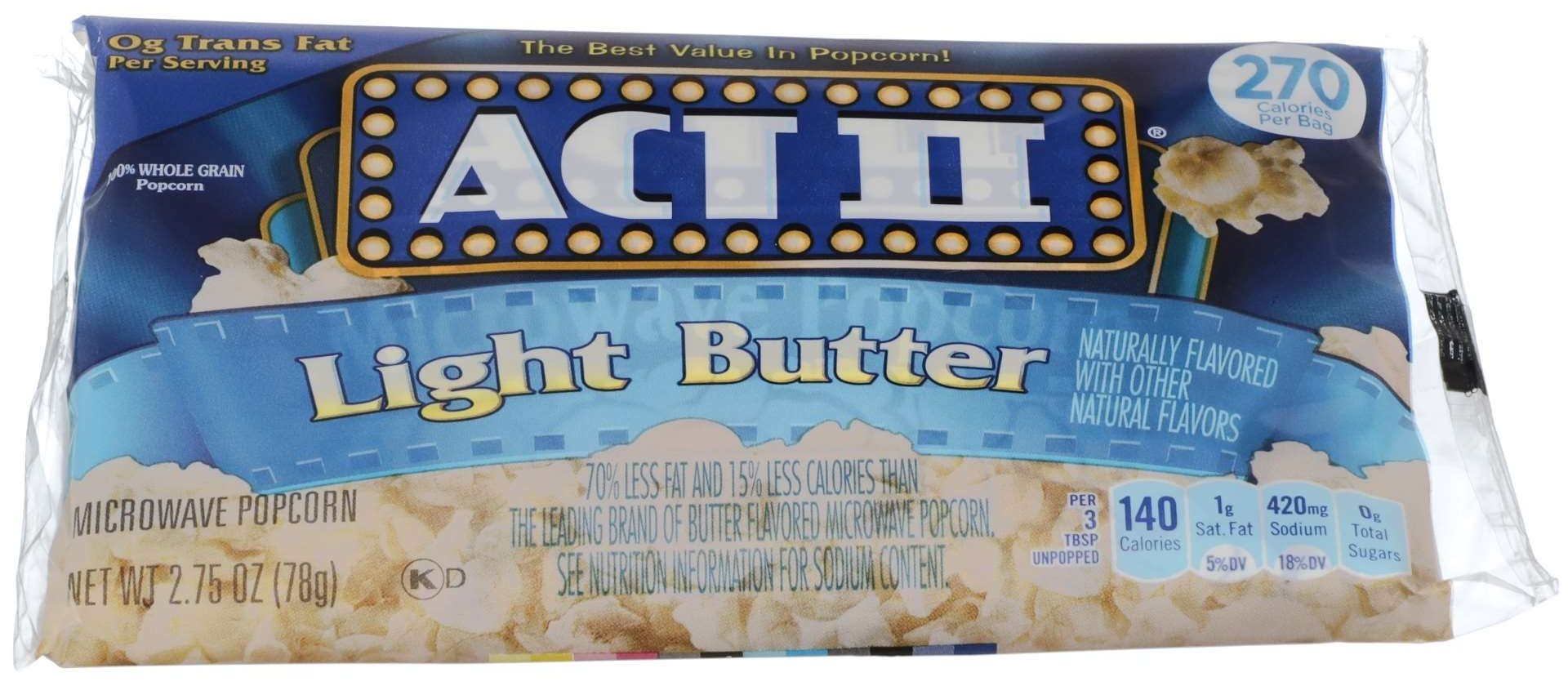 Act Ii Microwave Light Butter Popcorn, 2.75 Ounce -- 72 Per Case