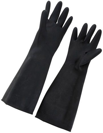 Winco Large Black Natural Latex Gloves, 10 X 18 Inch -- 24 Per Case