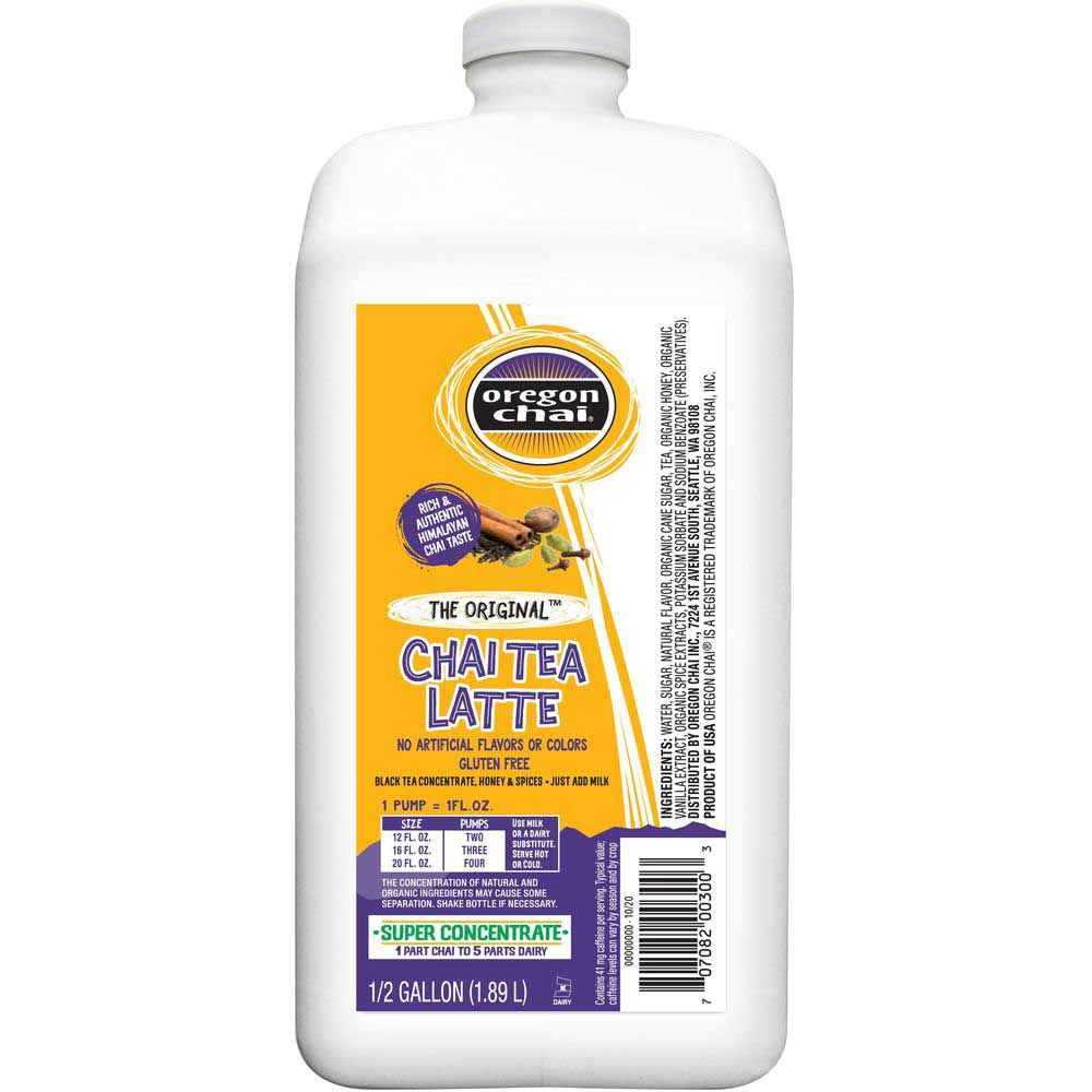 Oregon Chai The Original Chai Tea Latte Super Concentrate, 0.5 Gallon -- 4 Per Case