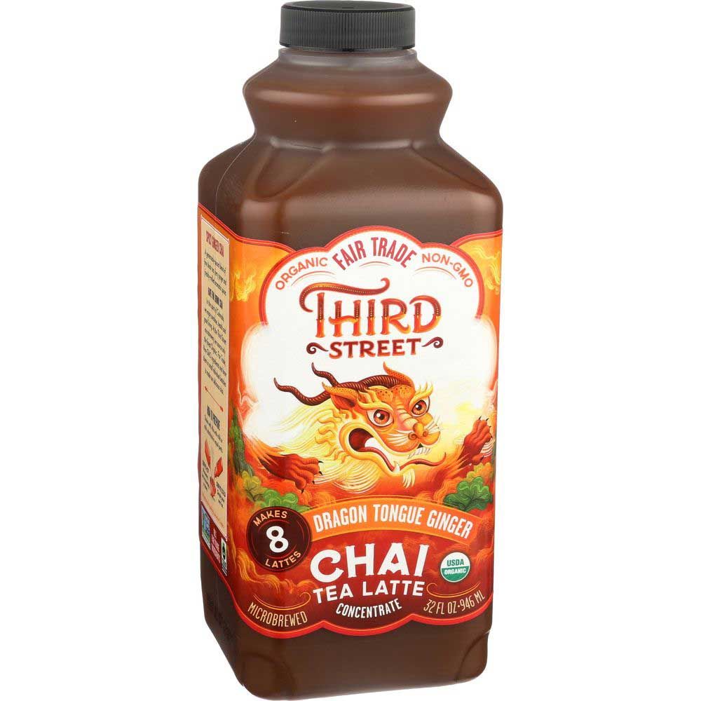 Third Street Organic Chai Dragon Tongue Ginger Tea Latte Concentrate, 32 Fluid Ounce -- 6 Per Case
