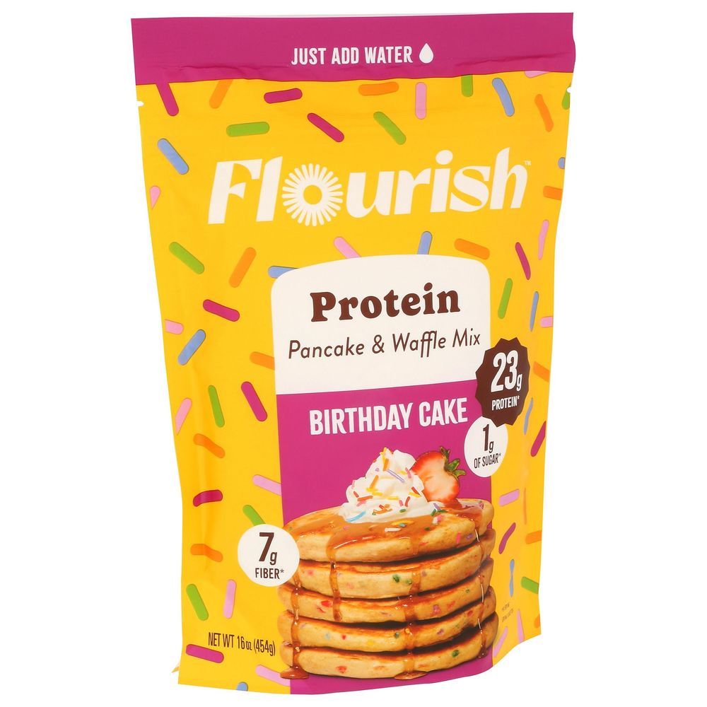 Flourish Birthday Cake Protein Pancake Mix, 16 Ounce -- 8 Per Case