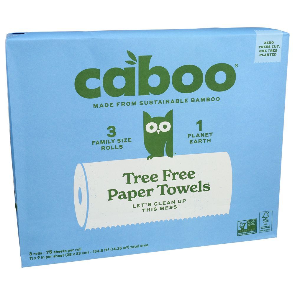 Caboo Bamboo Paper Towel, 3 Count -- 8 Per Case