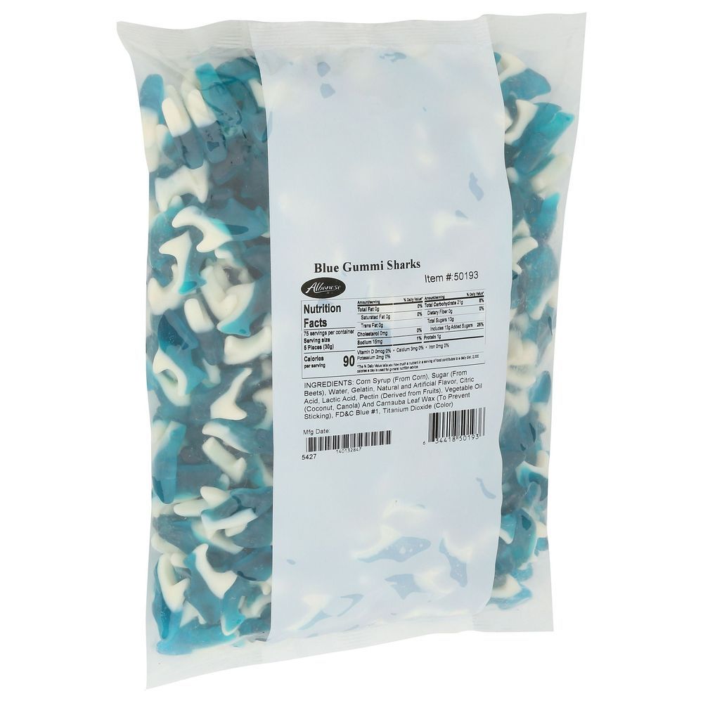 Albanese Blue Gummi Sharks, 20 Pound