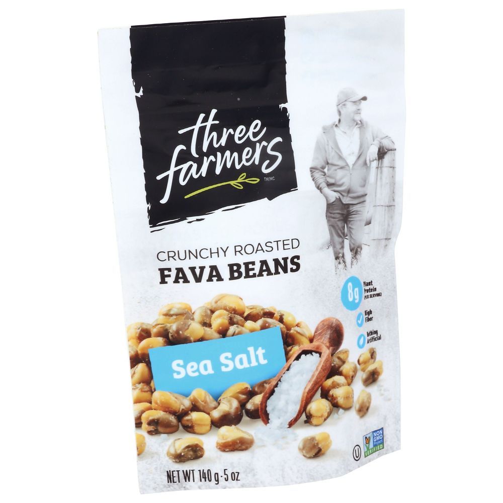Three Farmers Sea Salt Crunchy Roasted Fava Beans, 5 Ounce -- 6 Per Case