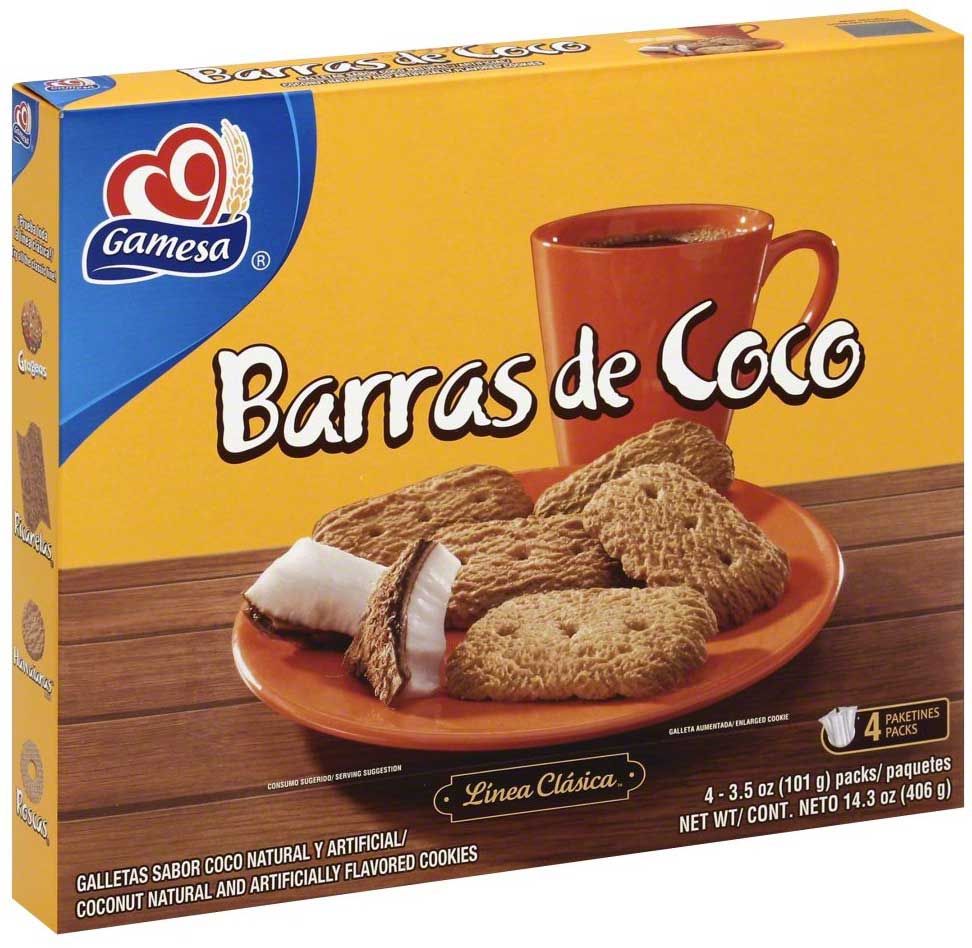 Gamesa Barras De Coco Cookie, 14.3 Ounce -- 12 Per Case