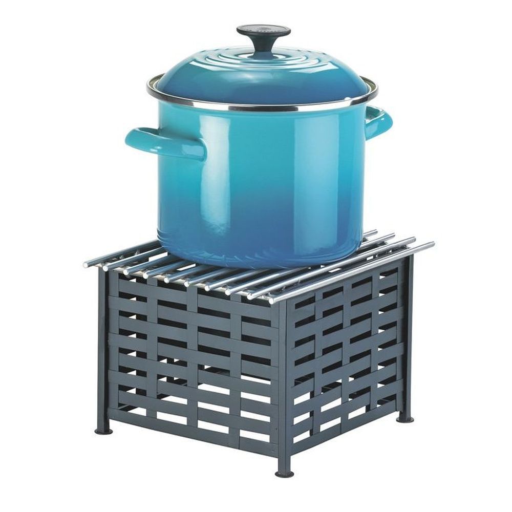 Cal-mil Iron Black Square Chafer Alternative, 12 X 12 X 7 1/2 Inch