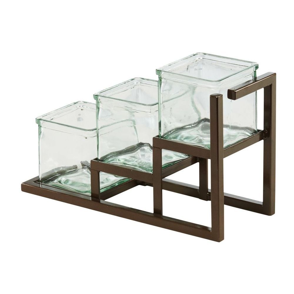 Cal-mil Sierra 3 Jar Stair Step Display, 5 Inch Width X 12.75 Inch Depth X 8 Inch Height