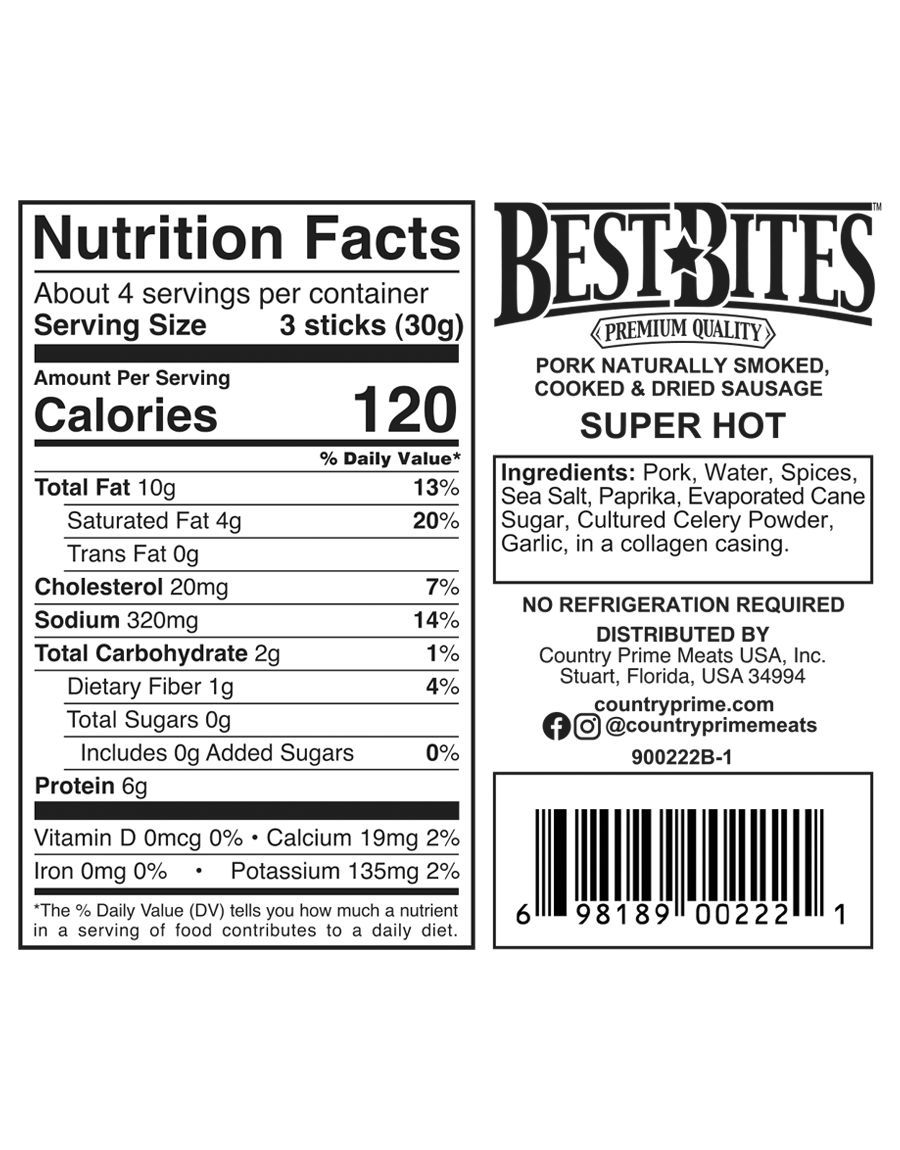 Country Prime Meats Super Hot Best Bites, 4.4 Ounce -- 8 Per Case
