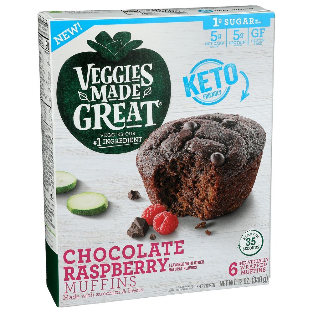 Veggies Made Great Chocolate Raspberry Muffin, 12 Ounce -- 8 Per Case