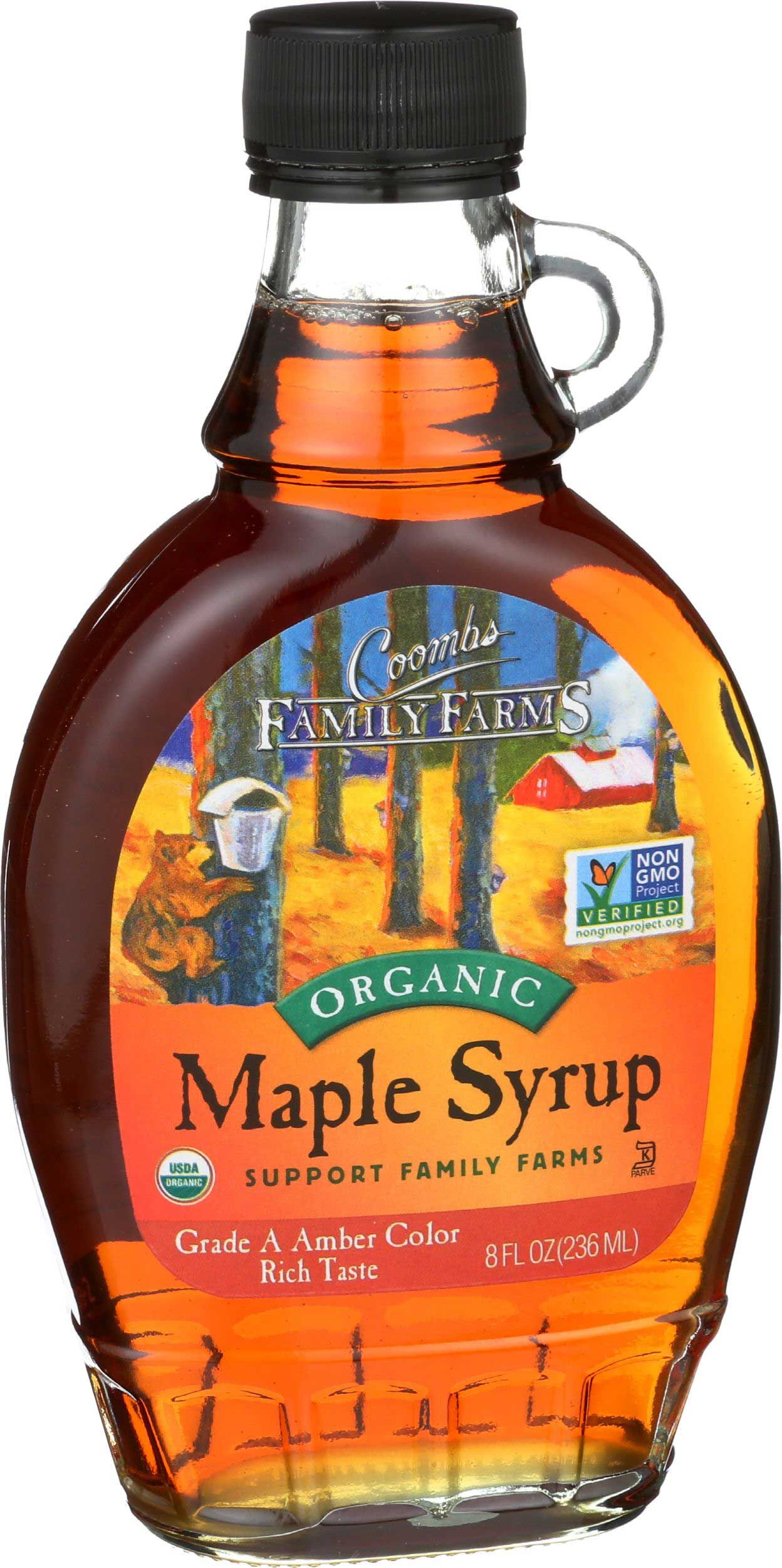 Coombs Family Farms Grade A Amber Color Rich Taste Maple Syrup, 8 Ounce -- 12 Per Case
