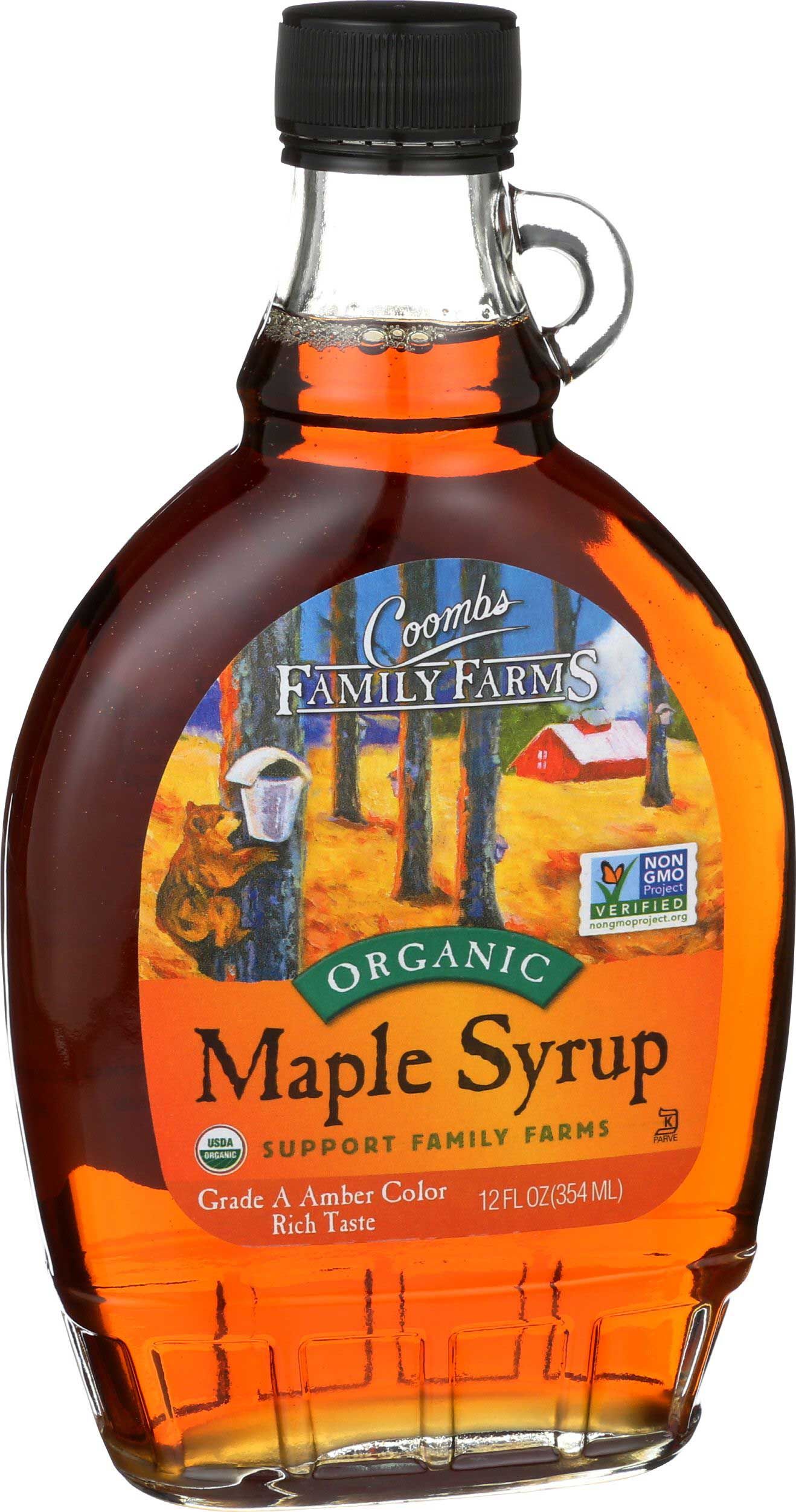 Coombs Family Farms Organic Grade A Amber Color Rich Taste Maple Syrup, 12 Ounce -- 12 Per Case