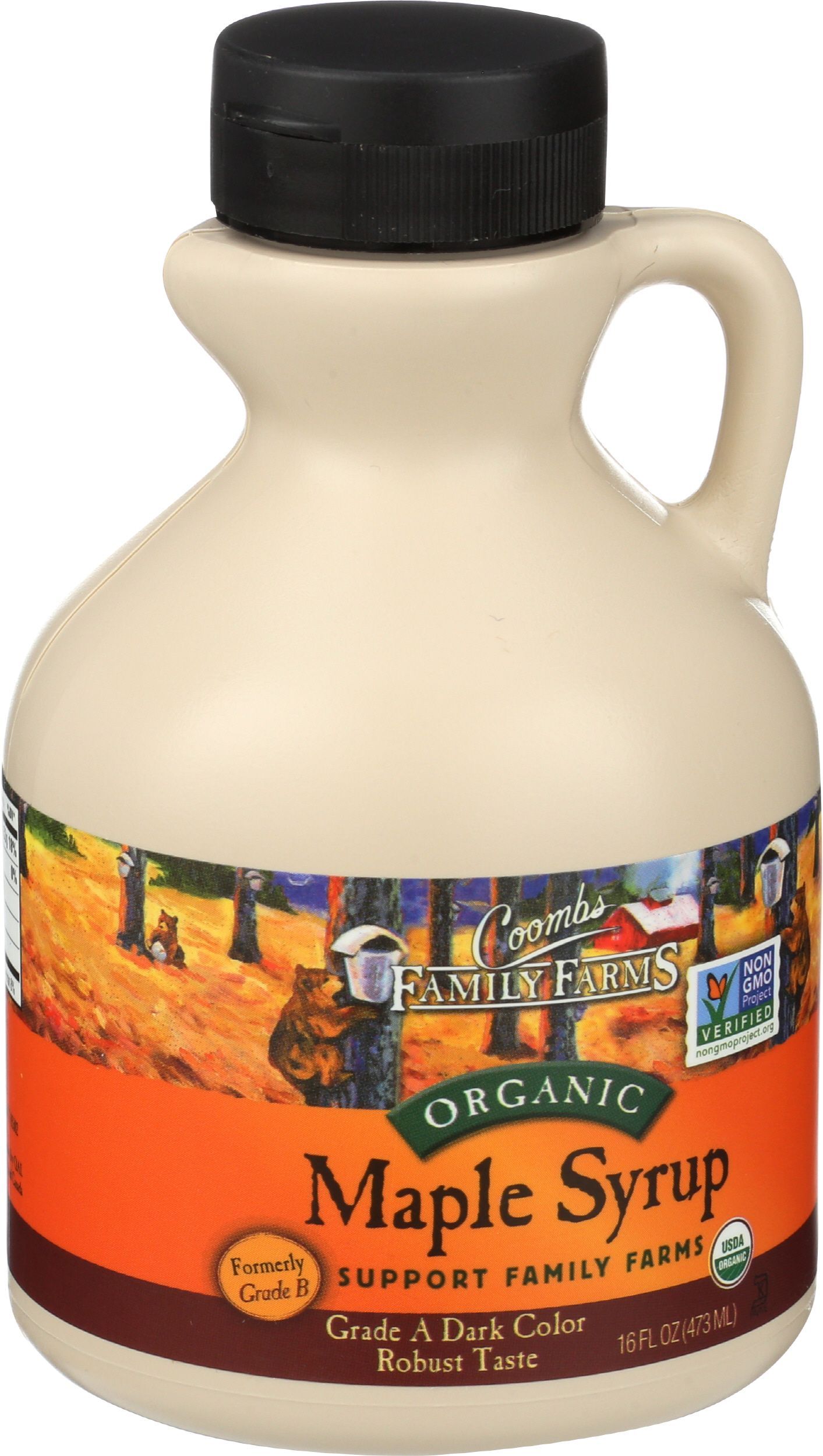 Coombs Family Farms Organic Grade A Dark Color Robust Taste Maple Syrup, 16 Ounce -- 12 Per Case