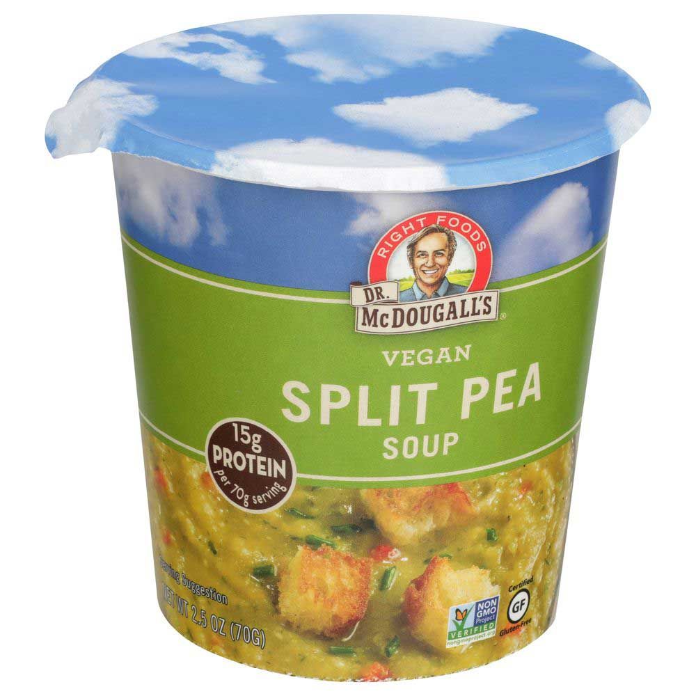 Dr. Mcdougall's Right Foods Split Pea Big Cup Soup, 2.5 Ounce -- 6 Per Case