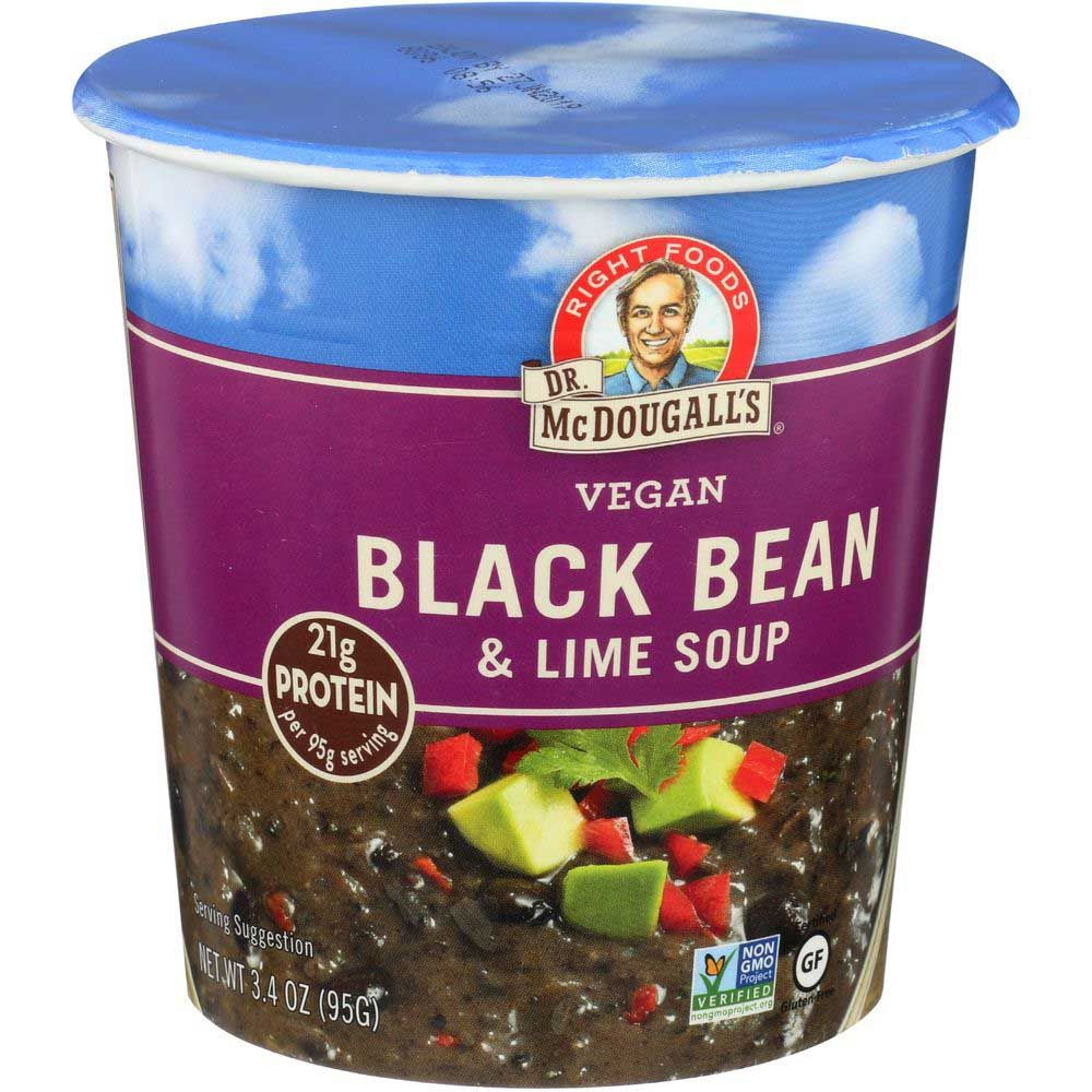 Dr. Mcdougall's Right Foods Black Bean And Lime Big Cup Soup, 3.4 Ounce -- 6 Per Case