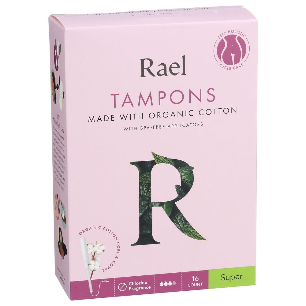 Rael Organic Super Cotton Tampon, 16 Count