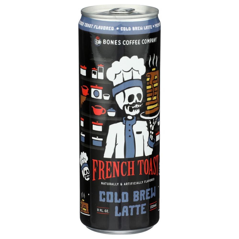 Bones Coffee French Toast Cold Brew Latte, 11 Fluid Ounce -- 12 Per Case