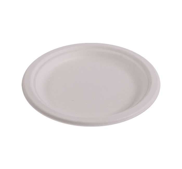 Kitch 24/7 White Compostable Molded Fiber Paper Plate, 6 Inch -- 1000 Per Case