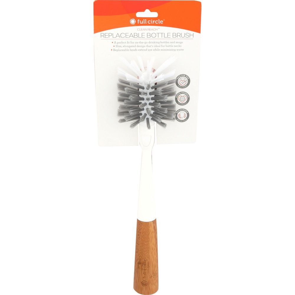 Full Circle Clean Reach Replaceable Bottle Brush, 2.36 X 2.36 X 11.41 Inch -- 6 Per Case
