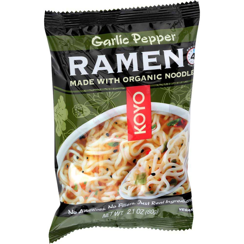 Koyo Foods Garlic Pepper Dry Ramen Noodles, 2.1 Ounce -- 12 Per Case