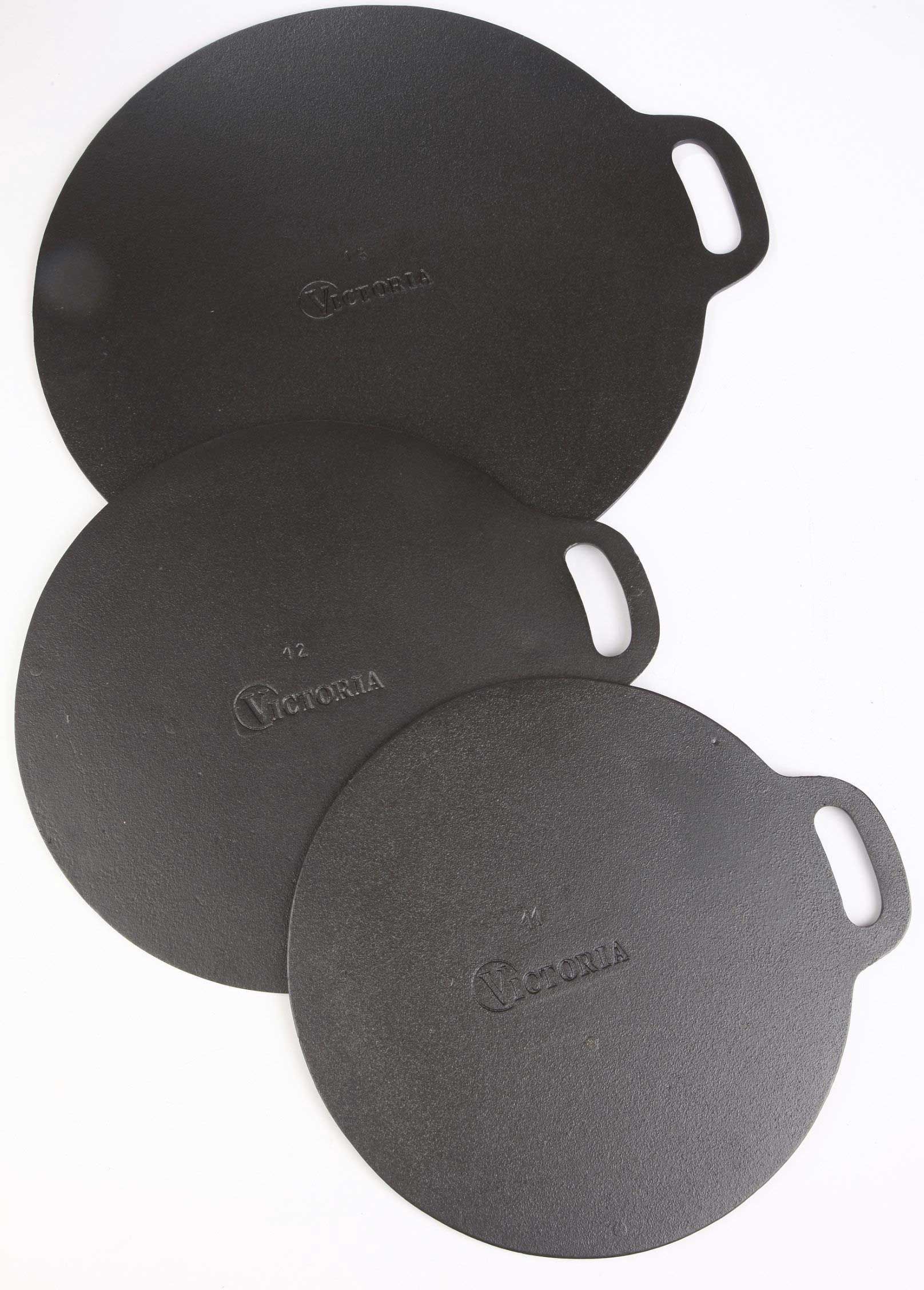 Victoria Cast Iron Tawa Budare Comal, 12 Inch -- 3 Per Case