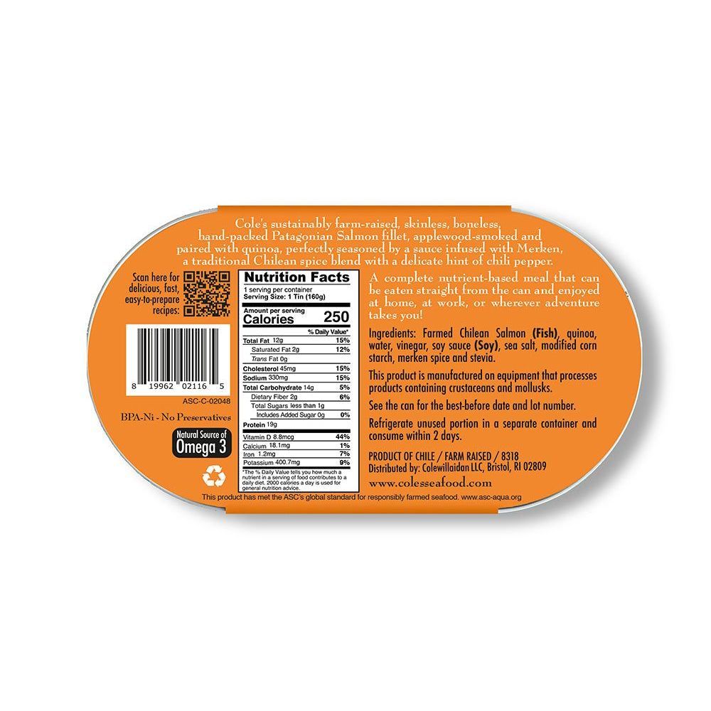 Cole's Patagonian Smoked Salmon Fillet With Quinoa, 5.6 Ounce -- 6 Per Case